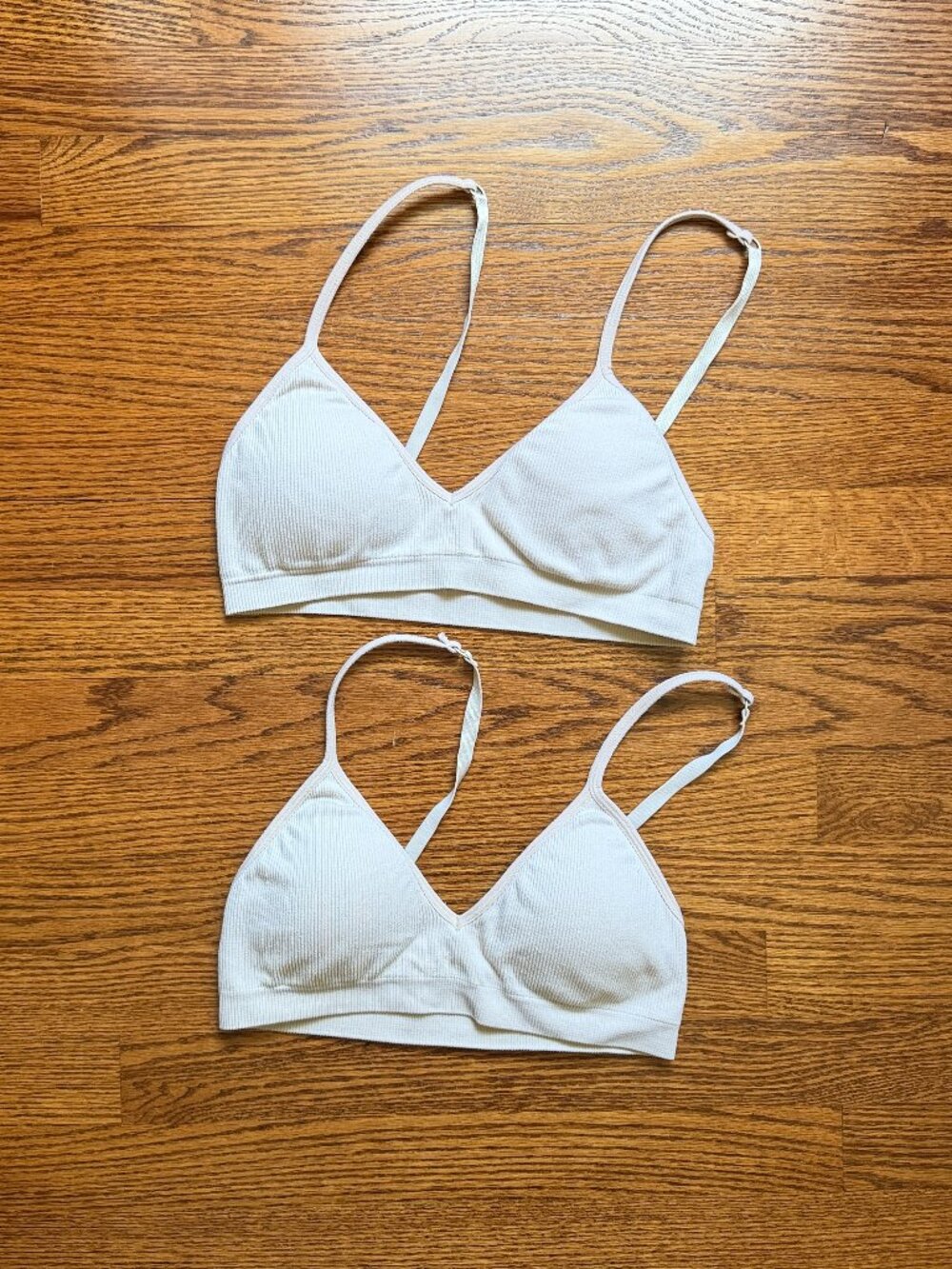 2 ANEMONE RIBBED BRALETTE bras in Tan color